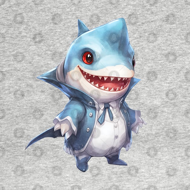 Cartoon Great White Shark in Dracula Costume by Chromatic Fusion Studio